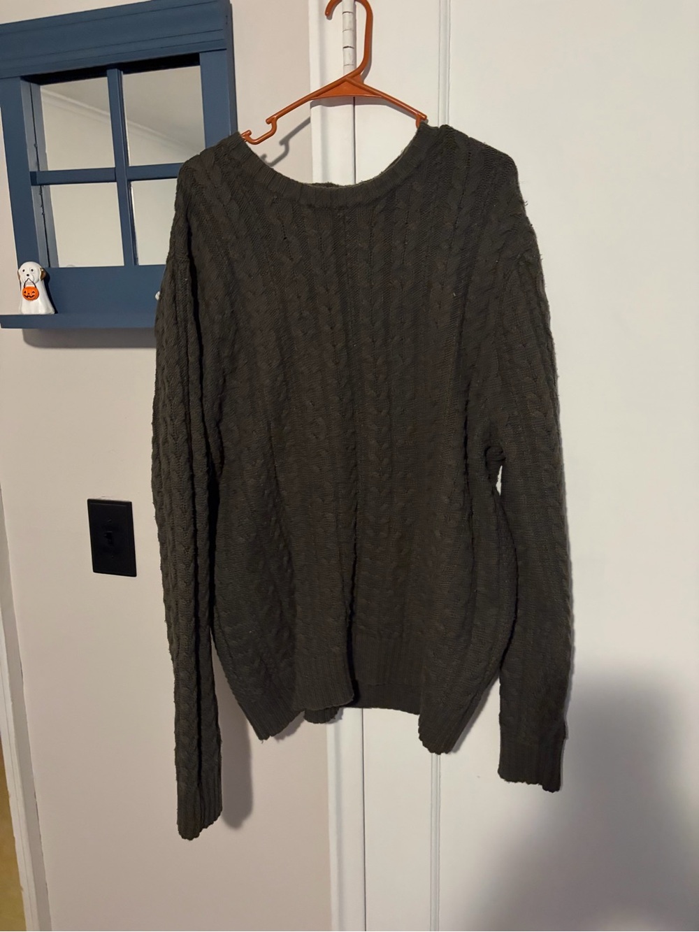 Goodfellow & Co Olive Cable-Knit Crewneck Sweater